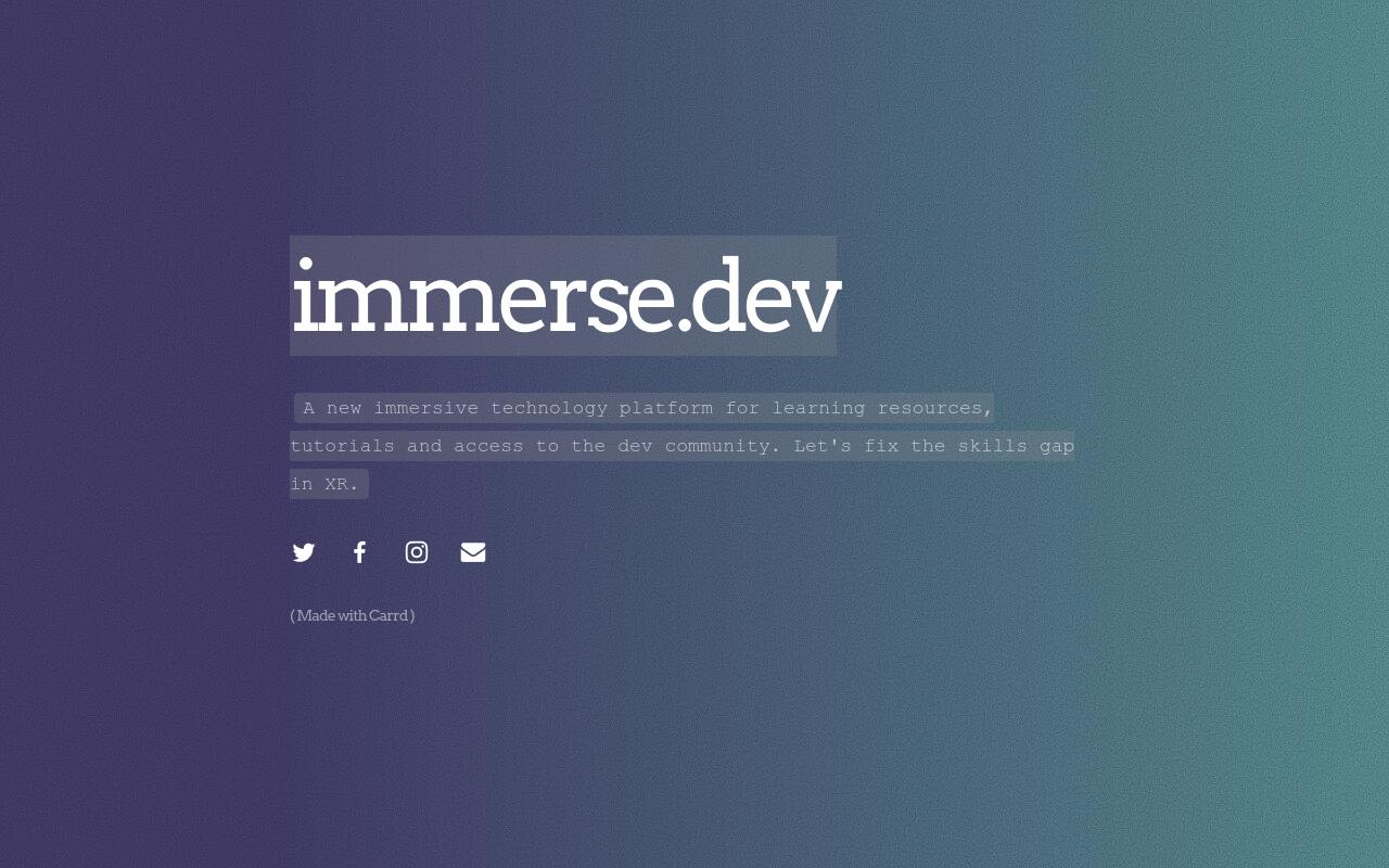 Carrd profile picture for @immerse